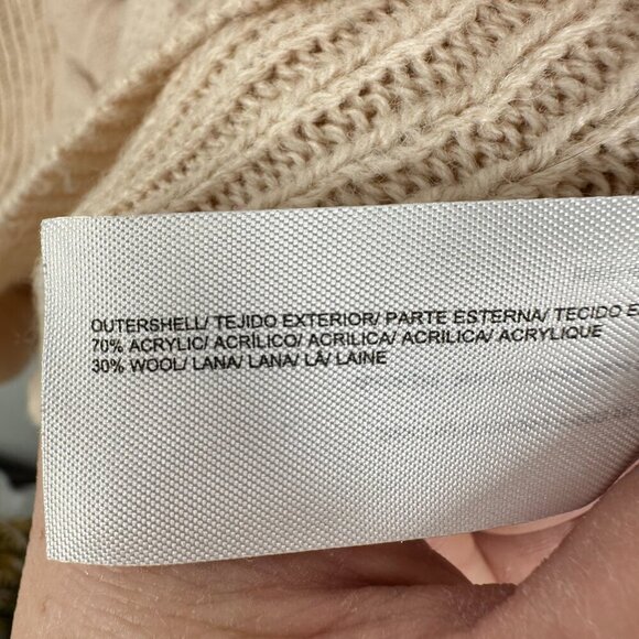 Intropia Italian Wool Beige Cable Knit Braided Crewneck Sweater Quiet Luxury - Picture 3 of 6